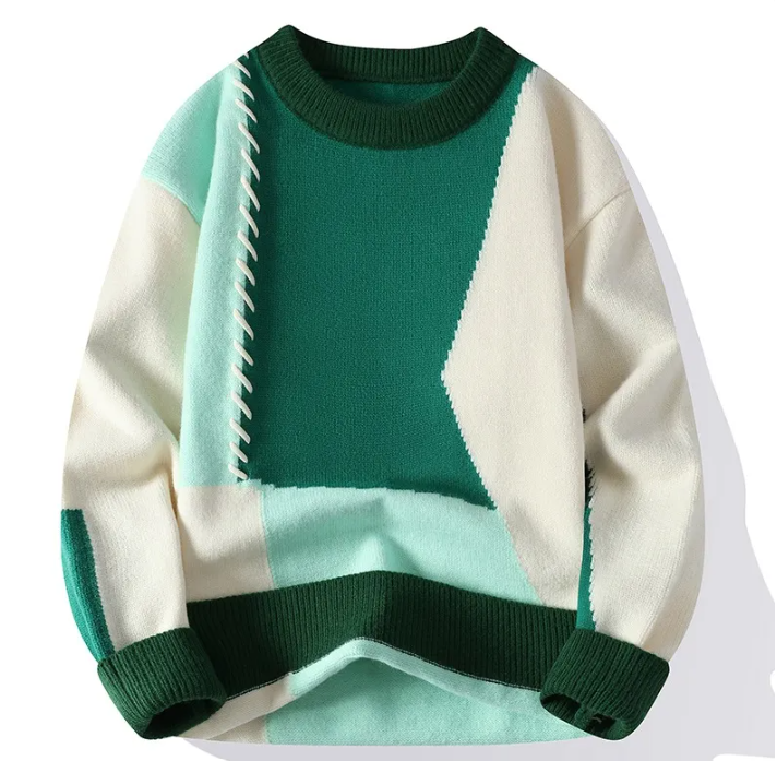Vintage Men's Color Block Knit Sweater