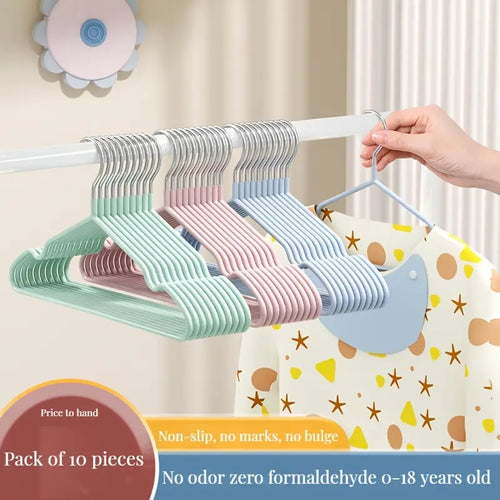 10 Pcs Non-Skid Baby Clothes Hangers for Kids